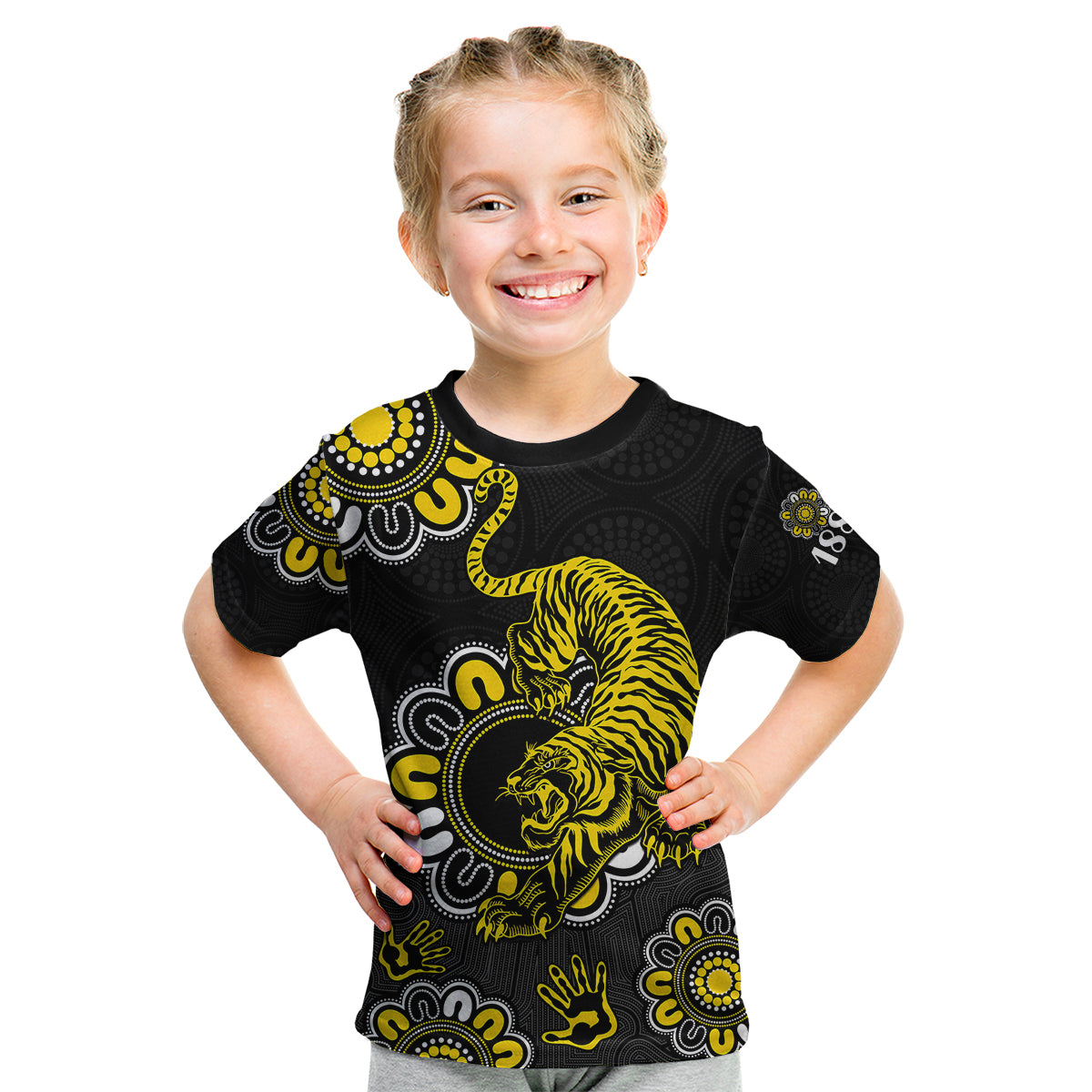 (Custom Personalised) AFL Richmond Tigers 1885 Aboriginal Kid T Shirt - Vibe Hoodie Shop