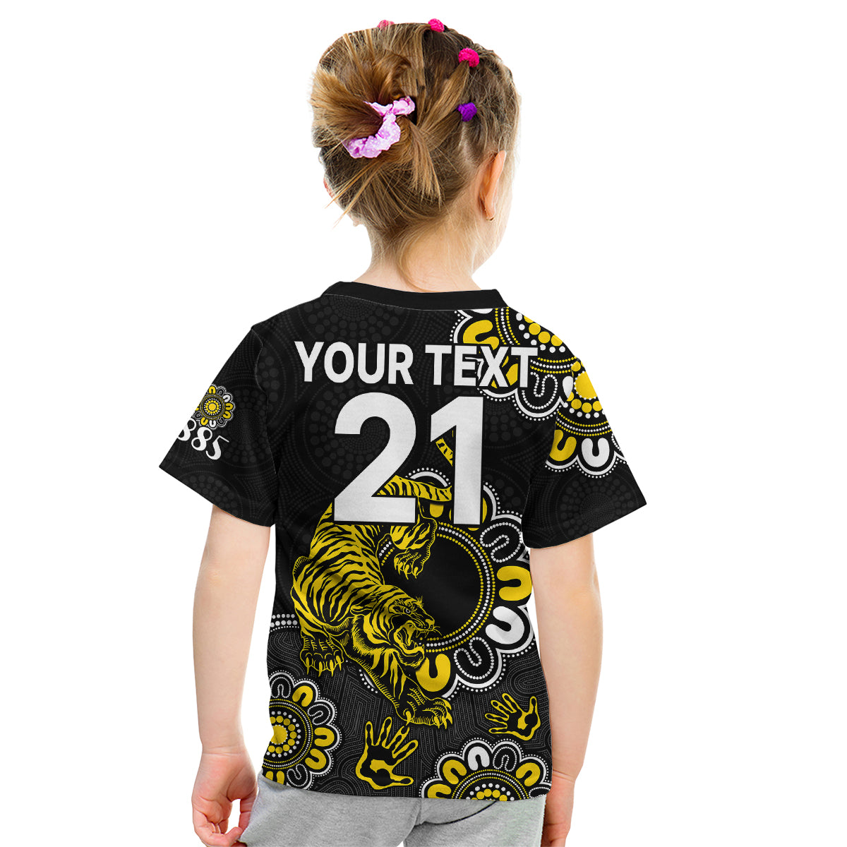 (Custom Personalised) AFL Richmond Tigers 1885 Aboriginal Kid T Shirt - Vibe Hoodie Shop