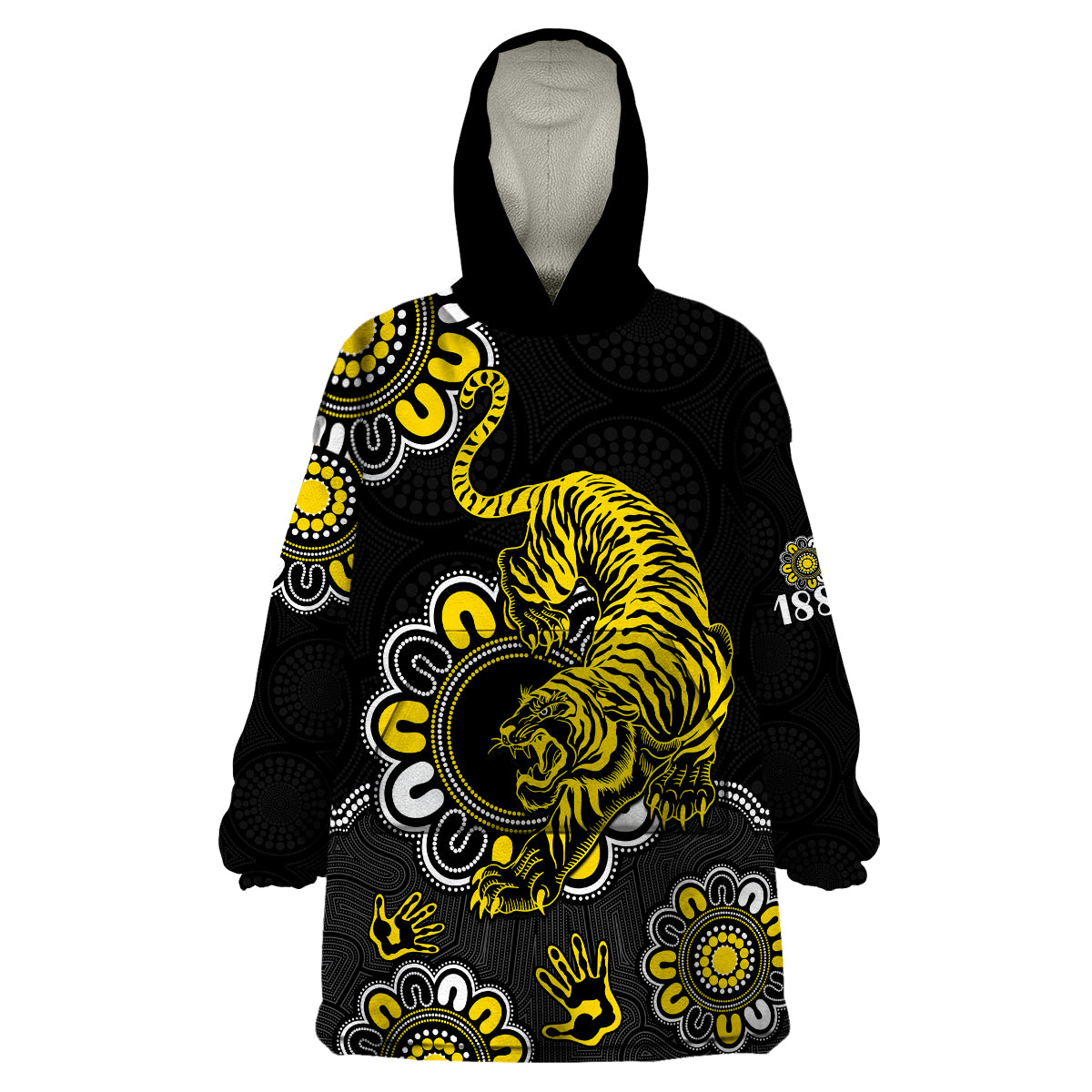(Custom Personalised) AFL Richmond Tigers 1885 Aboriginal Wearable Blanket Hoodie - Vibe Hoodie Shop