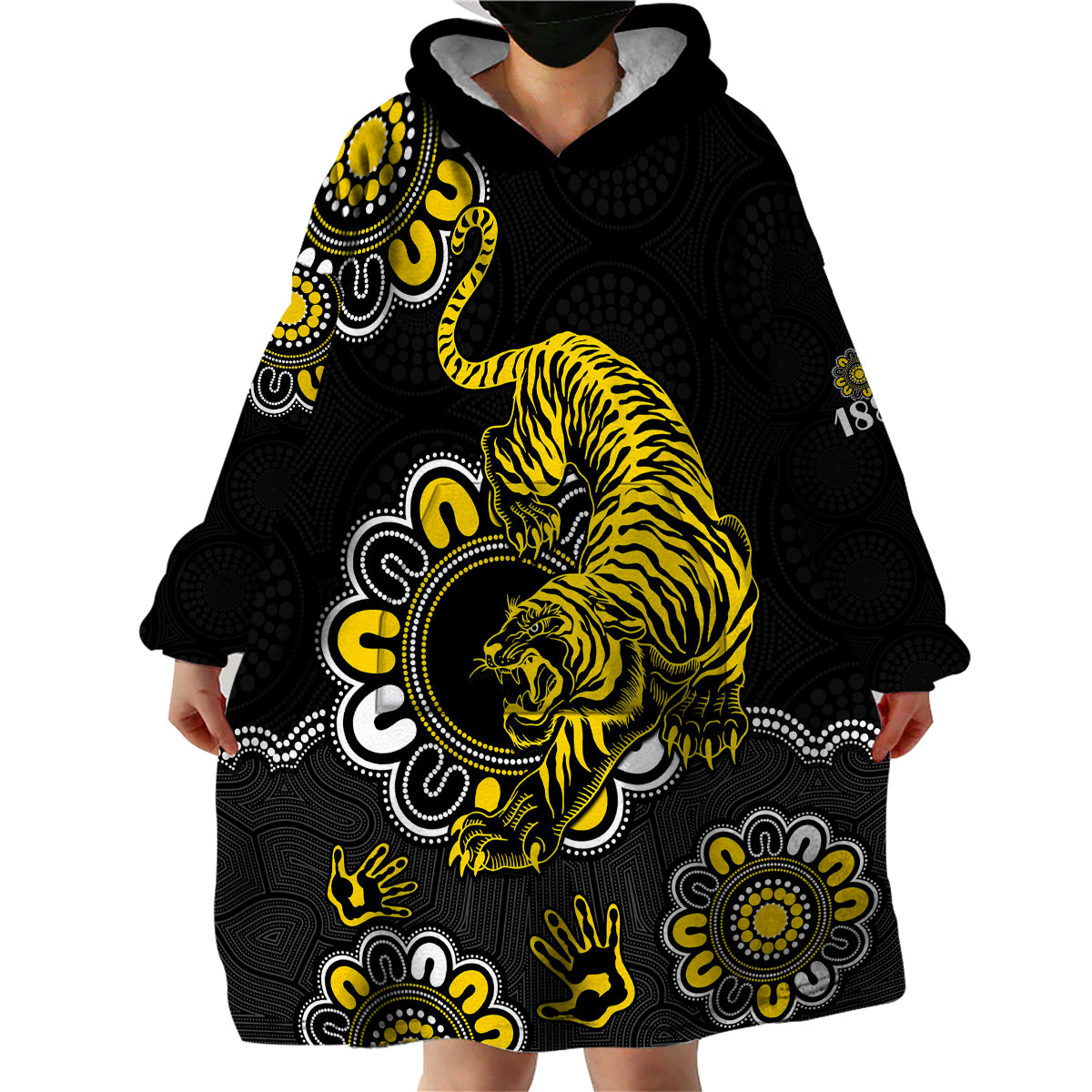 (Custom Personalised) AFL Richmond Tigers 1885 Aboriginal Wearable Blanket Hoodie - Vibe Hoodie Shop