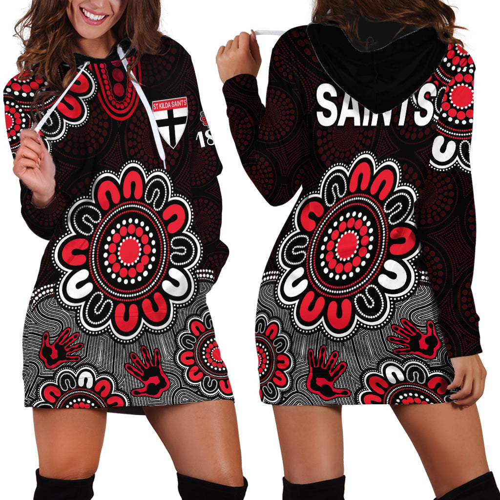 AFL St Kilda Saints 1873 Aboriginal Hoodie Dress - Vibe Hoodie Shop