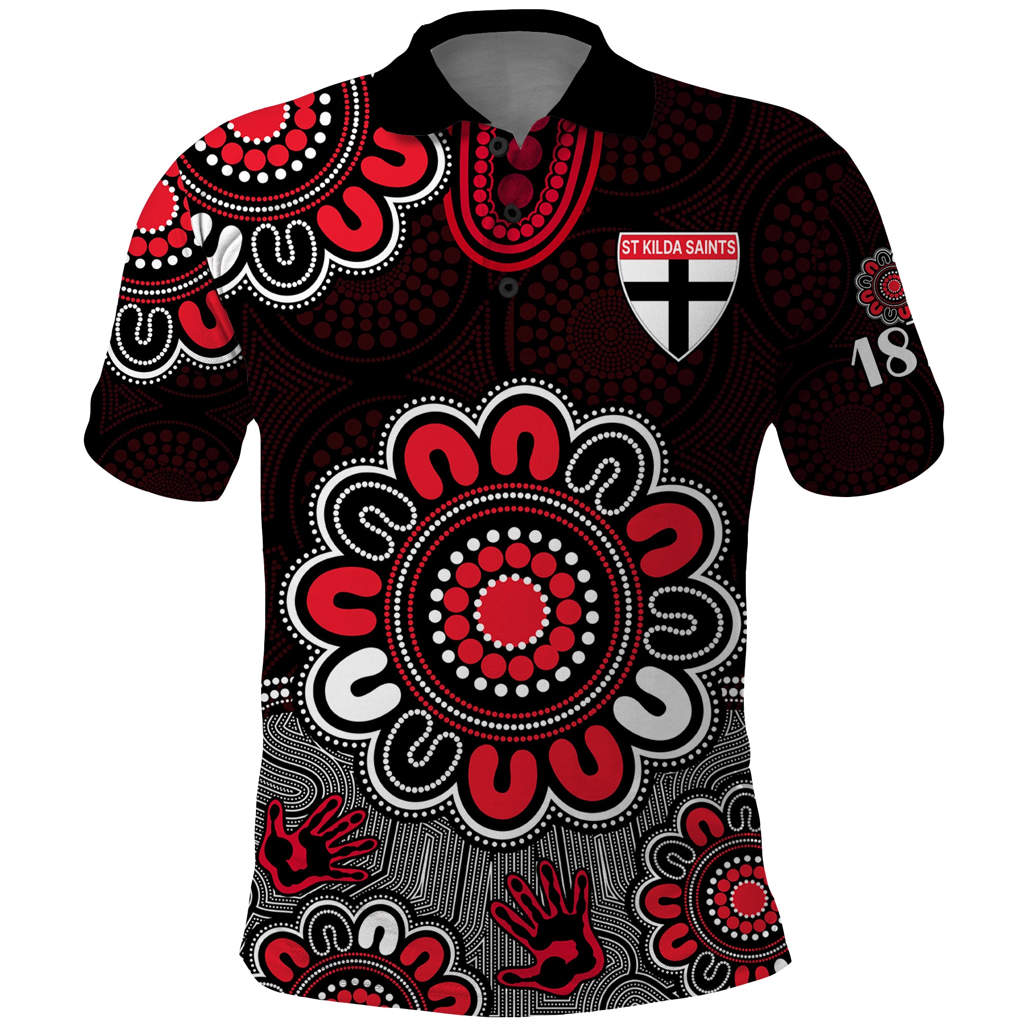 AFL St Kilda Saints 1873 Aboriginal Polo Shirt LT9 - Vibe Hoodie Shop