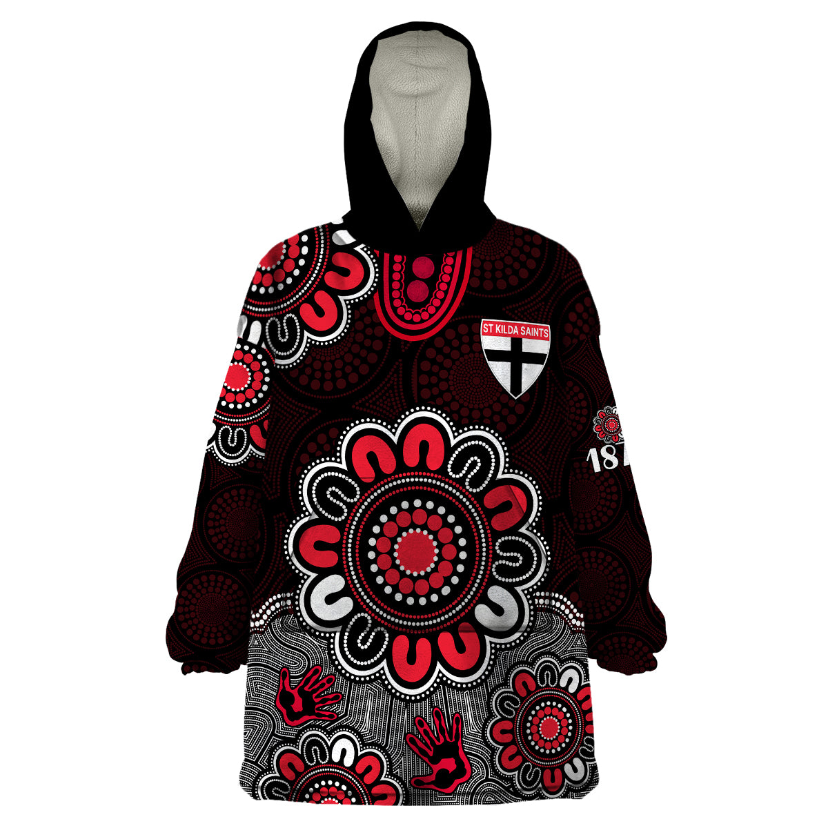 AFL St Kilda Saints 1873 Aboriginal Wearable Blanket Hoodie - Vibe Hoodie Shop