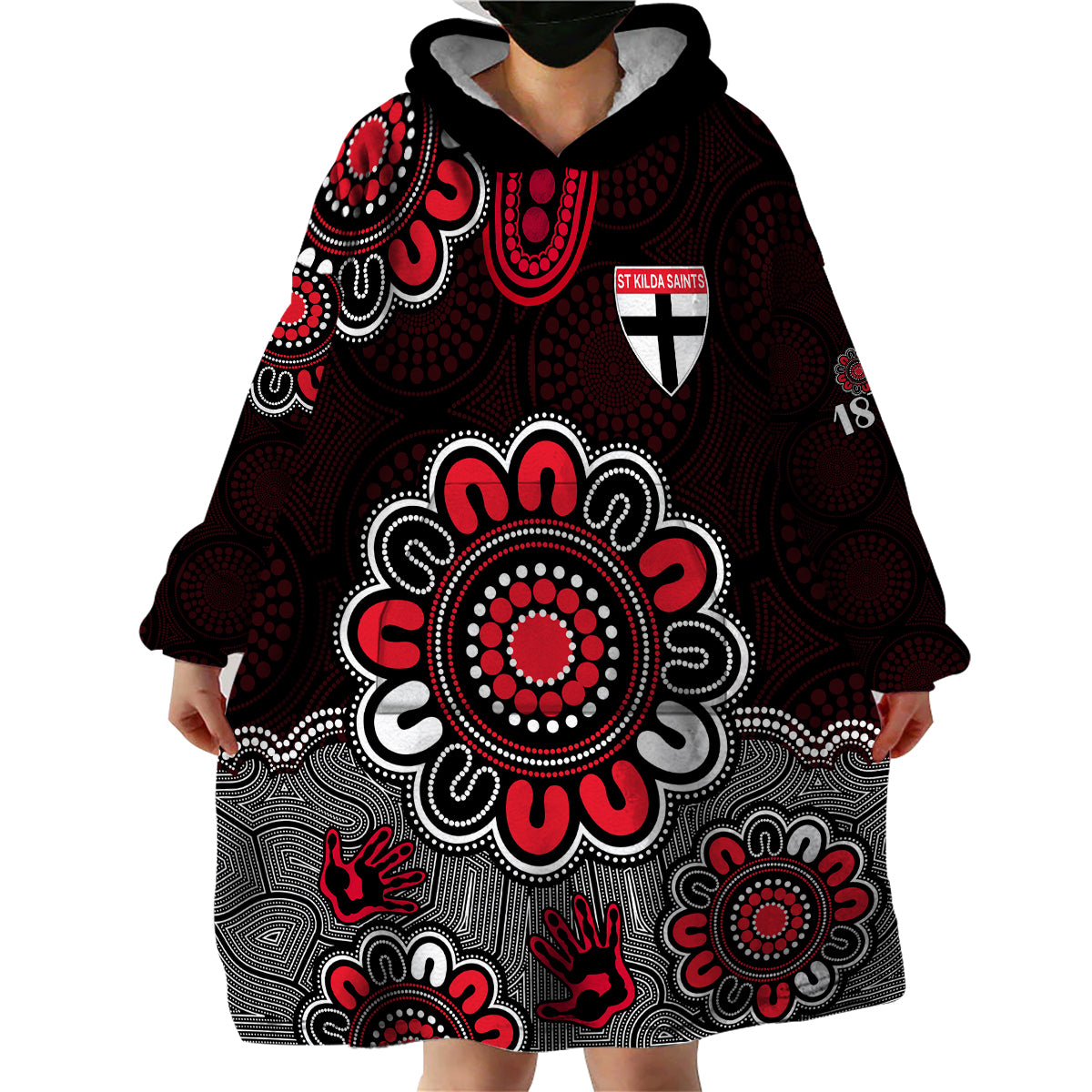 AFL St Kilda Saints 1873 Aboriginal Wearable Blanket Hoodie - Vibe Hoodie Shop
