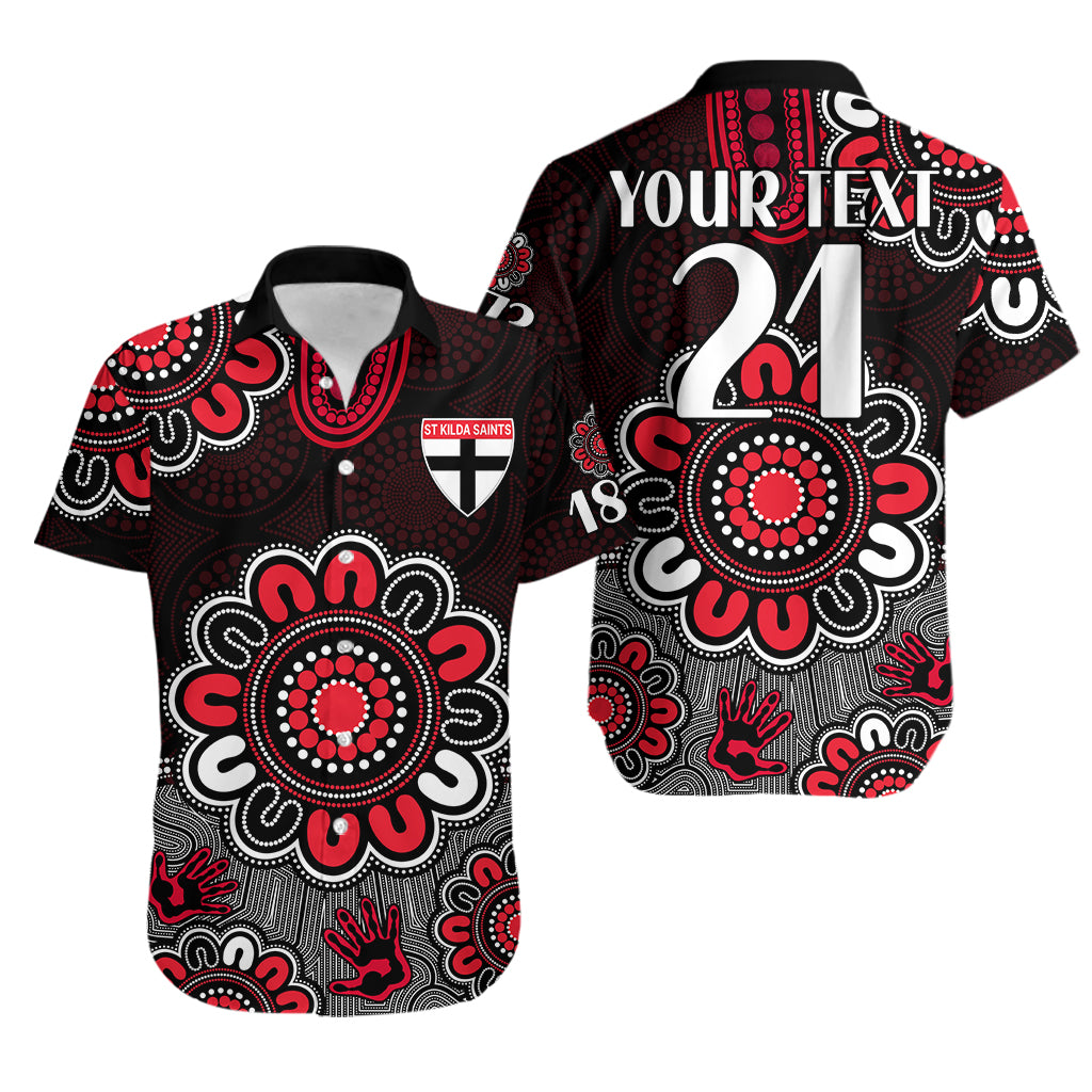 (Custom Personalised) AFL St Kilda Saints 1873 Aboriginal Hawaiian Shirt - Vibe Hoodie Shop