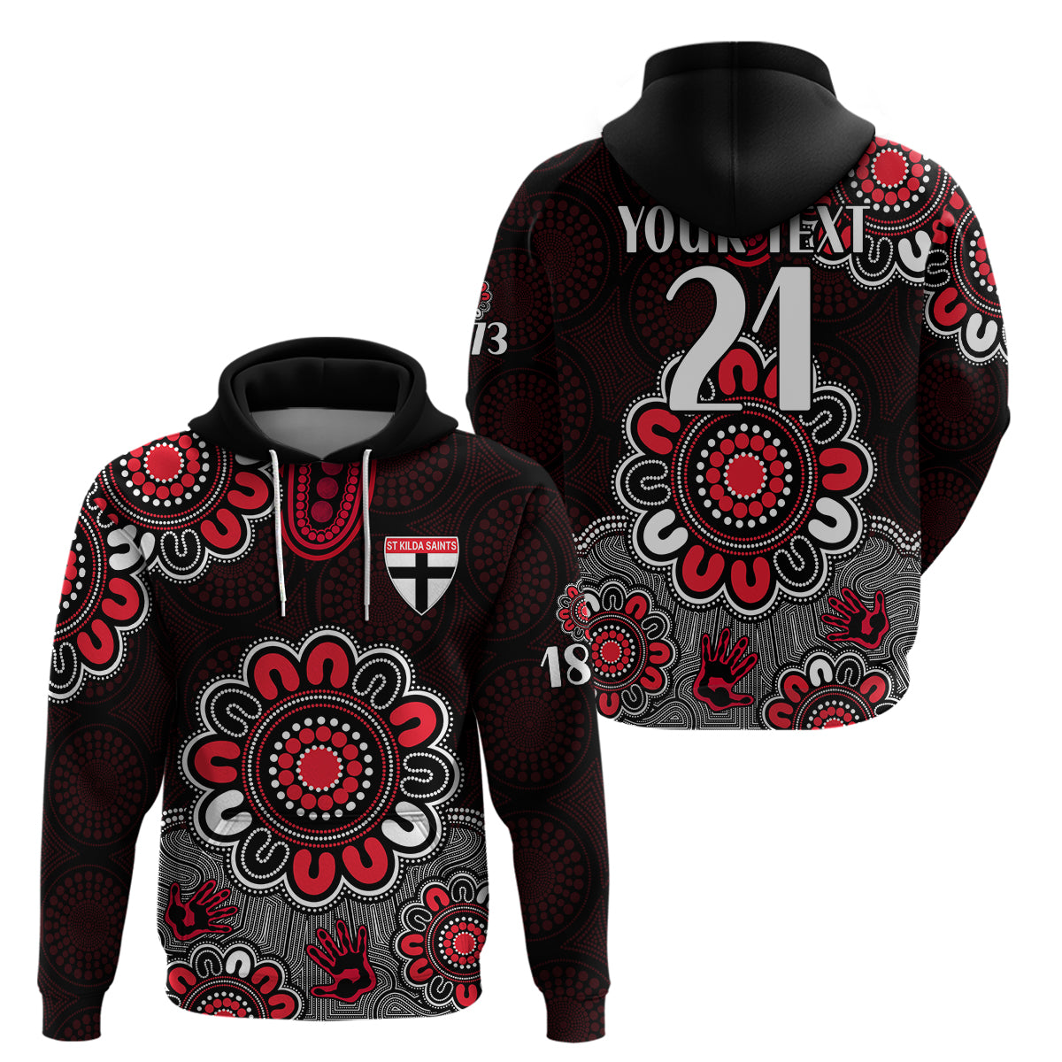 (Custom Personalised) AFL St Kilda Saints 1873 Aboriginal Hoodie LT9 - Vibe Hoodie Shop