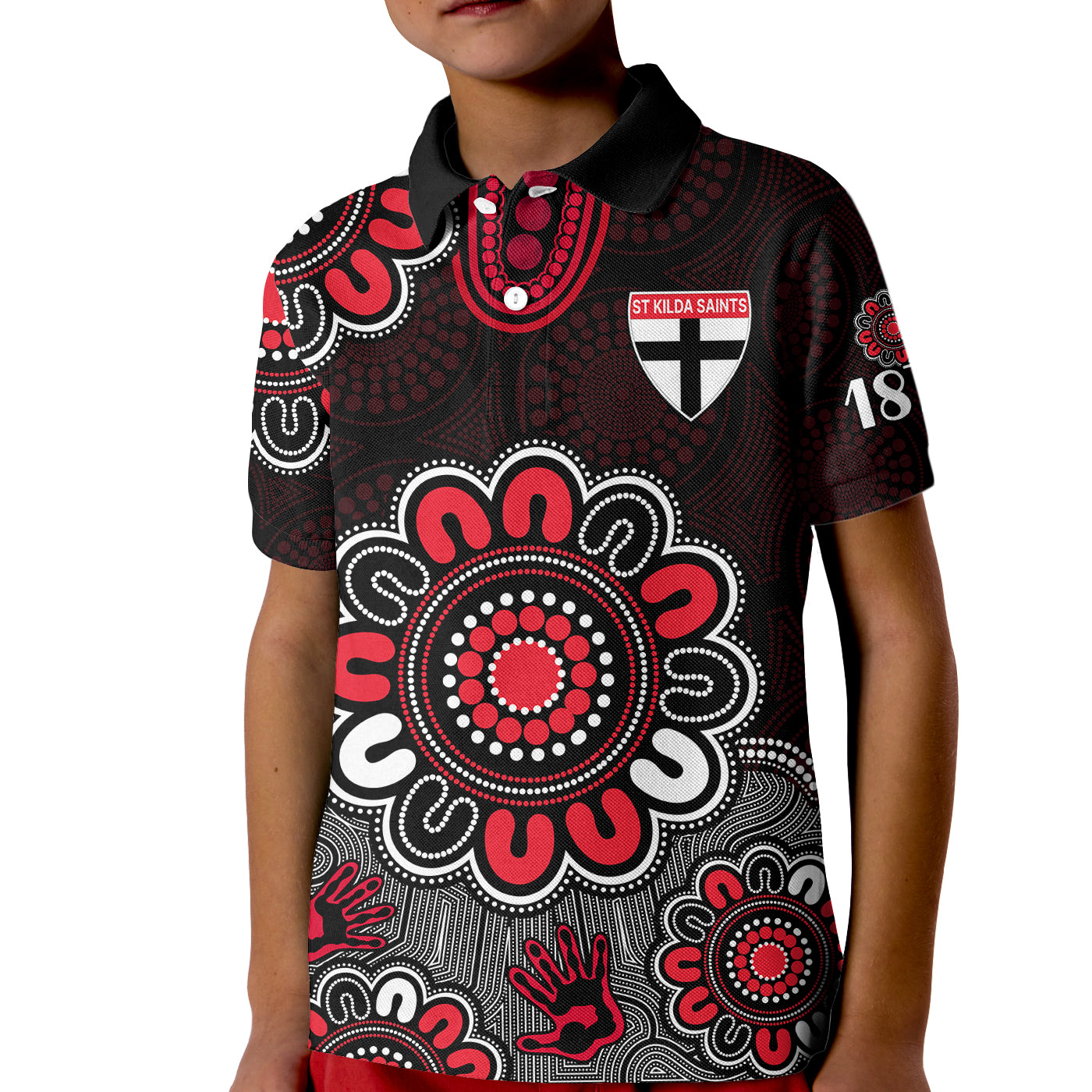 (Custom Personalised) AFL St Kilda Saints 1873 Aboriginal Kid Polo Shirt - Vibe Hoodie Shop