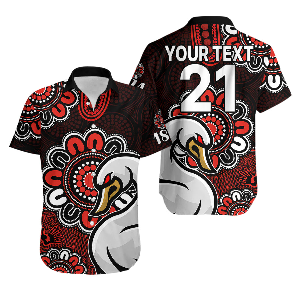 (Custom Personalised) AFL Sydney Swans 1874 Aboriginal Hawaiian Shirt - Vibe Hoodie Shop