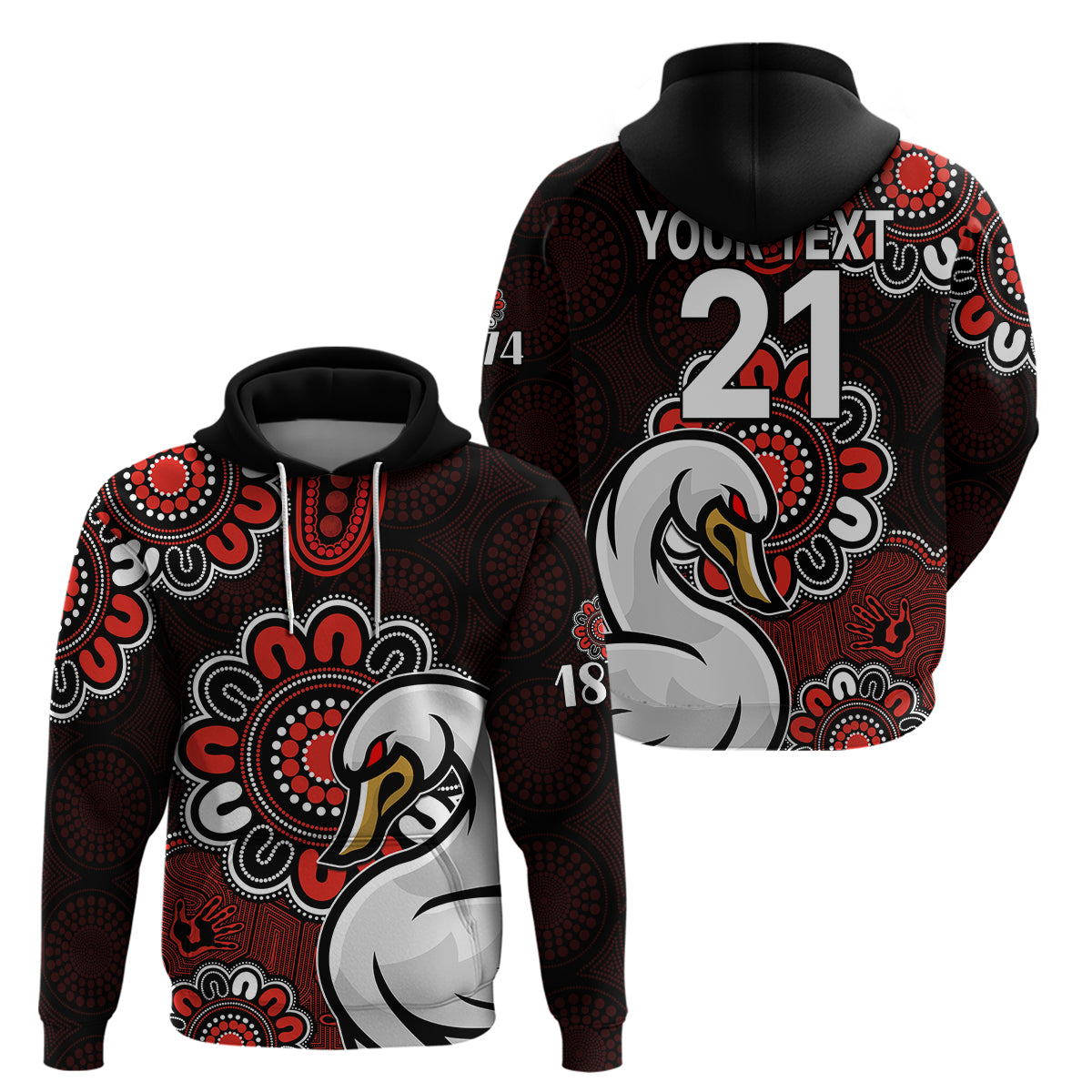 (Custom Personalised) AFL Sydney Swans 1874 Aboriginal Hoodie LT9 - Vibe Hoodie Shop