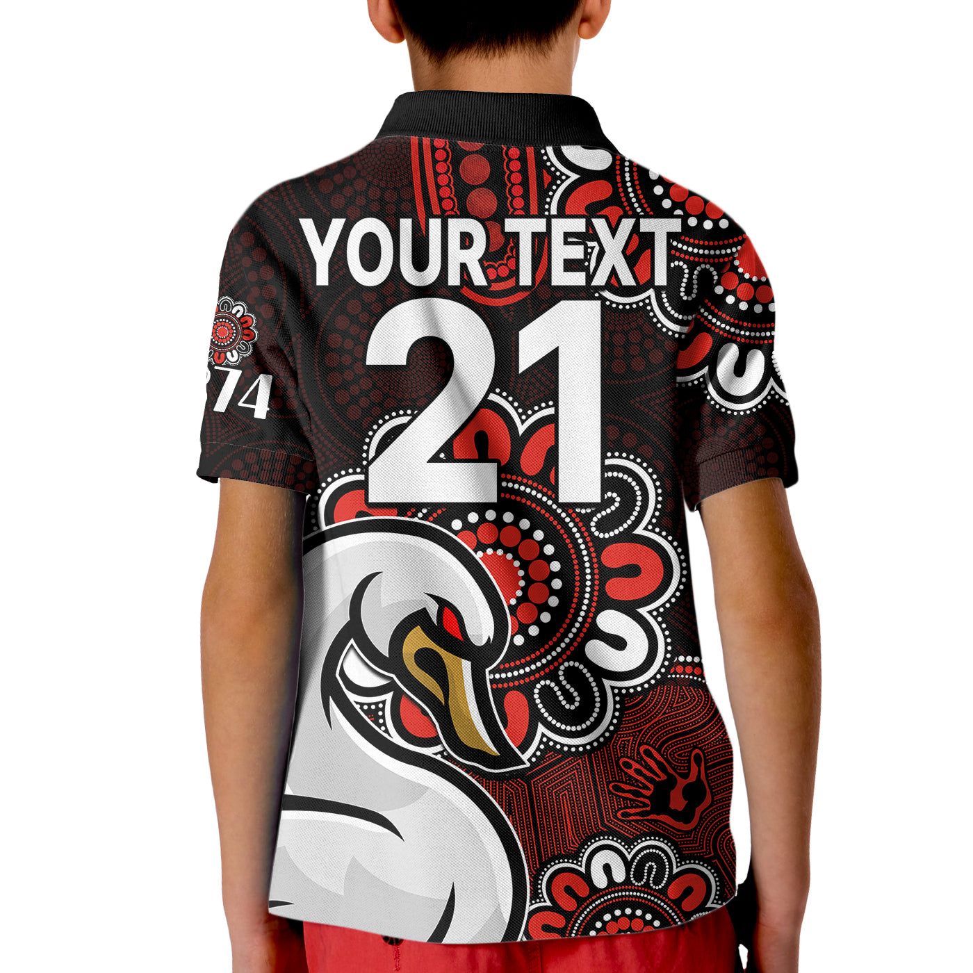 (Custom Personalised) AFL Sydney Swans 1874 Aboriginal Kid Polo Shirt - Vibe Hoodie Shop