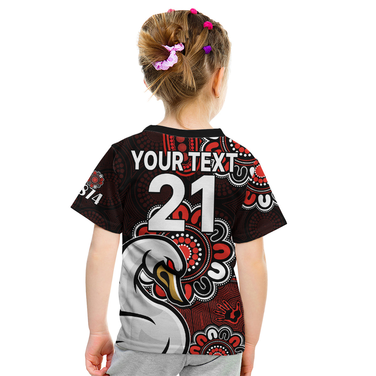 (Custom Personalised) AFL Sydney Swans 1874 Aboriginal Kid T Shirt - Vibe Hoodie Shop