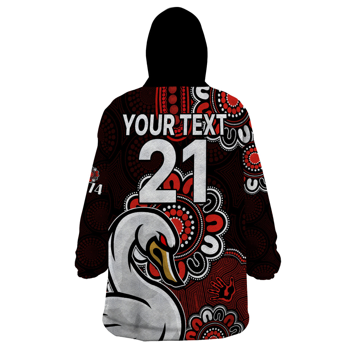 (Custom Personalised) AFL Sydney Swans 1874 Aboriginal Wearable Blanket Hoodie - Vibe Hoodie Shop