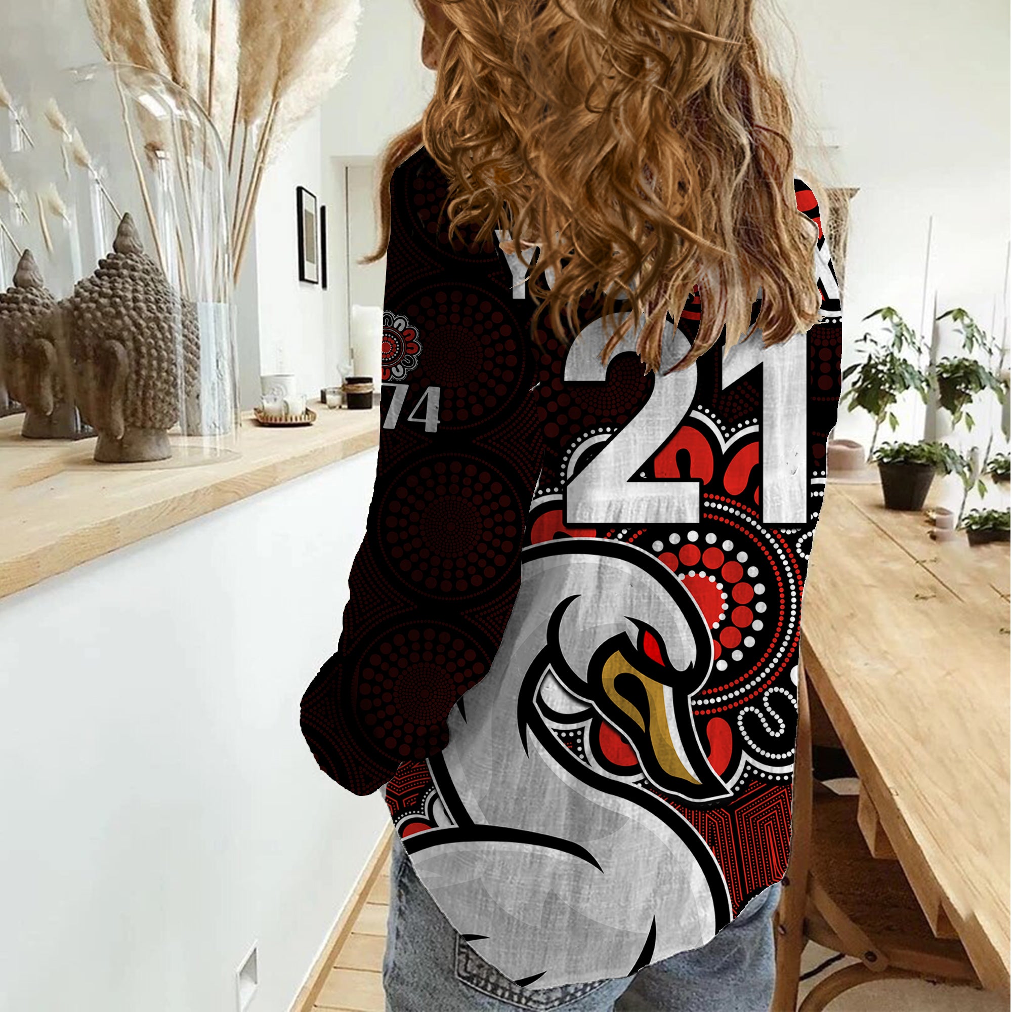 (Custom Personalised) AFL Sydney Swans 1874 Aboriginal Women Casual Shirt - Vibe Hoodie Shop