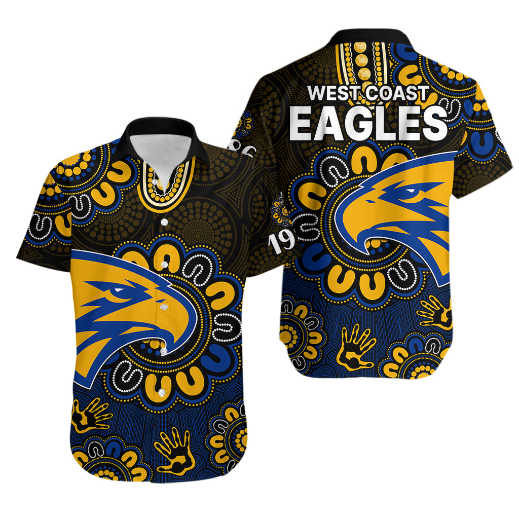 AFL West Coast Eagles 1986 Aboriginal Hawaiian Shirt - Vibe Hoodie Shop