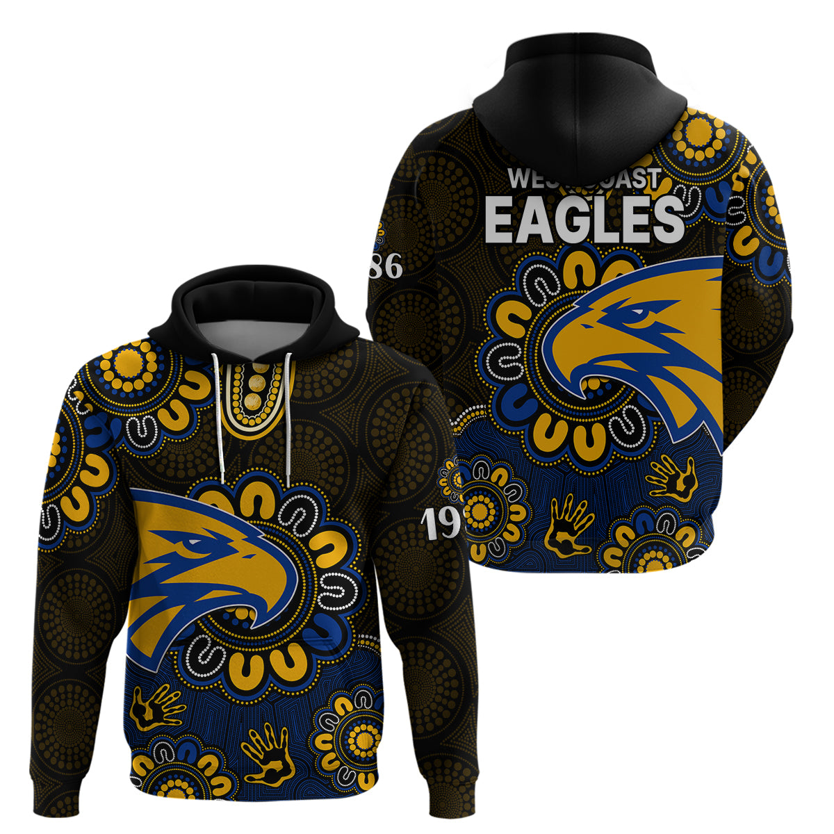 AFL West Coast Eagles 1986 Aboriginal Hoodie LT9 - Vibe Hoodie Shop