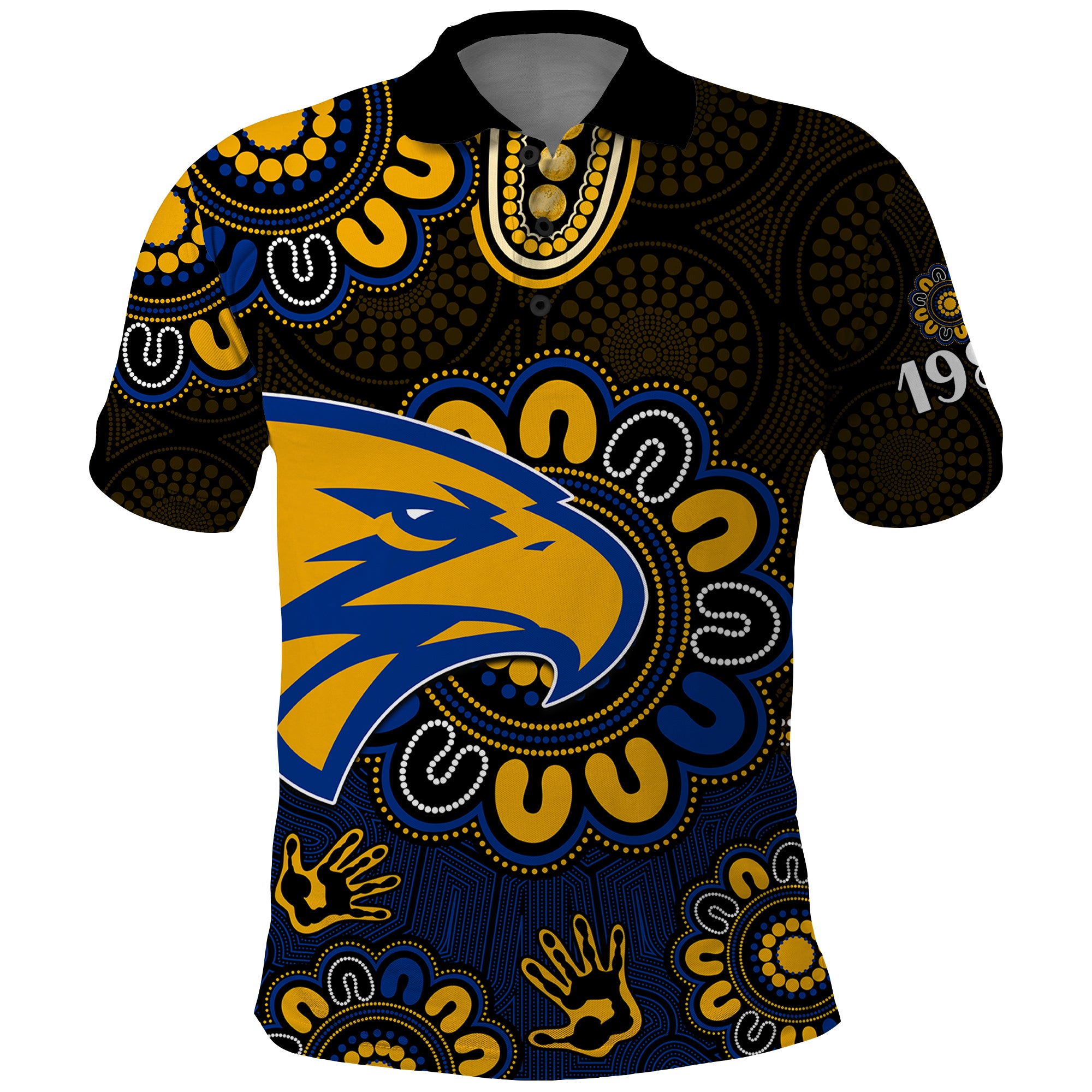 AFL West Coast Eagles 1986 Aboriginal Polo Shirt LT9 - Vibe Hoodie Shop