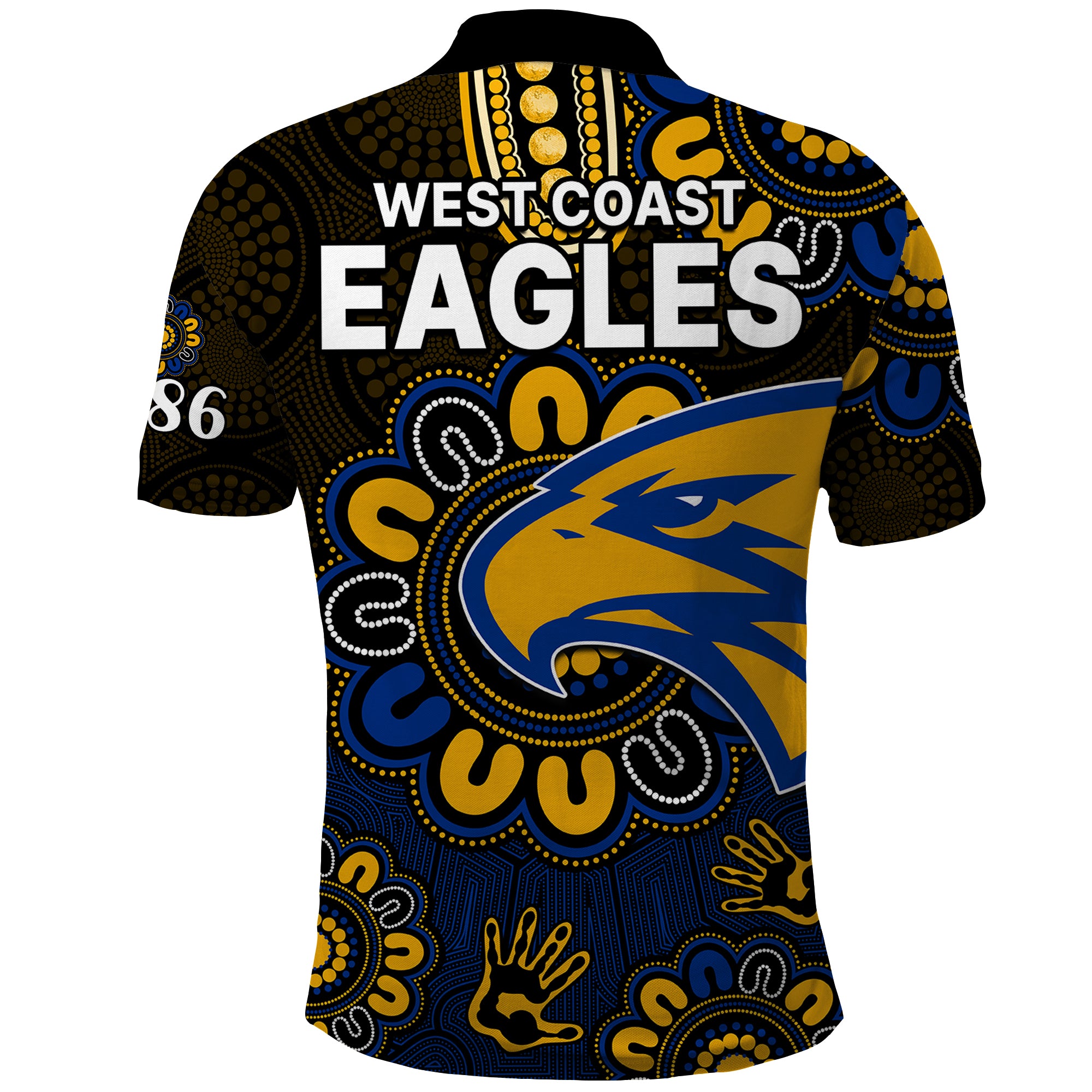 AFL West Coast Eagles 1986 Aboriginal Polo Shirt LT9 - Vibe Hoodie Shop