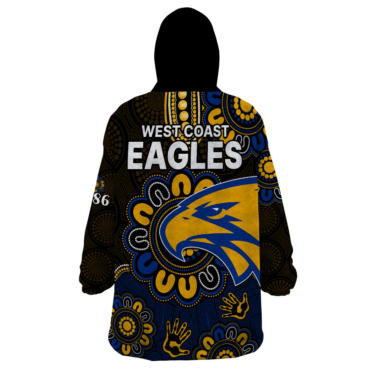 AFL West Coast Eagles 1986 Aboriginal Wearable Blanket Hoodie - Vibe Hoodie Shop