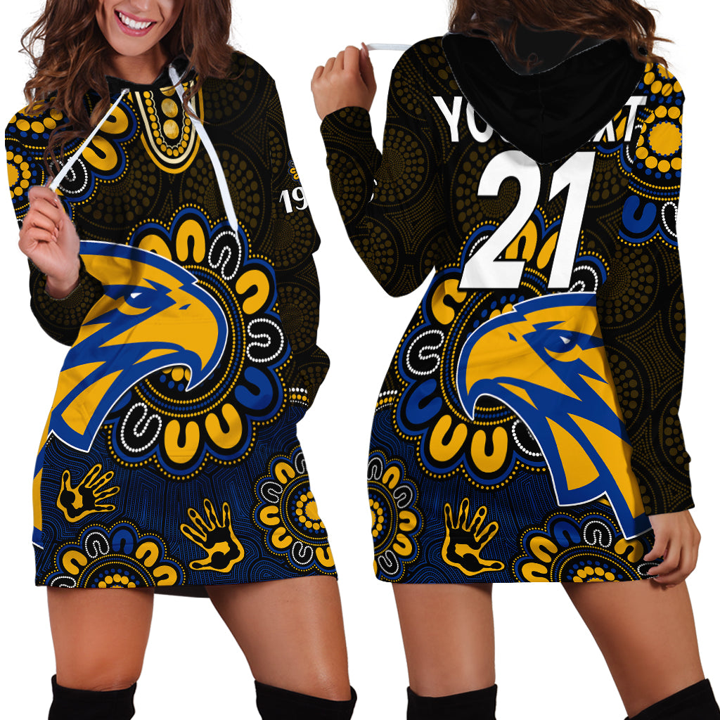 (Custom Personalised) AFL West Coast Eagles 1986 Aboriginal Hoodie Dress - Vibe Hoodie Shop