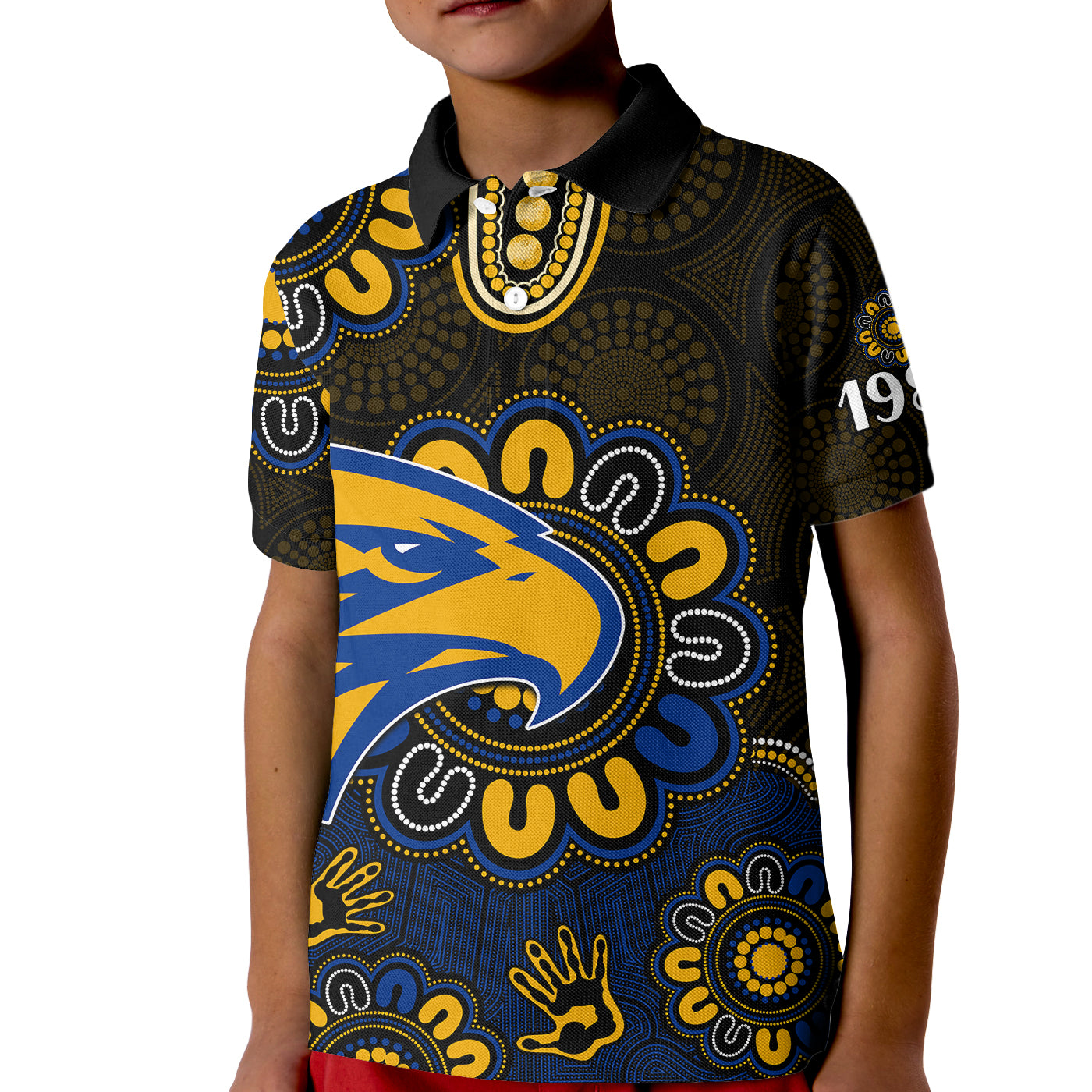 (Custom Personalised) AFL West Coast Eagles 1986 Aboriginal Kid Polo Shirt - Vibe Hoodie Shop