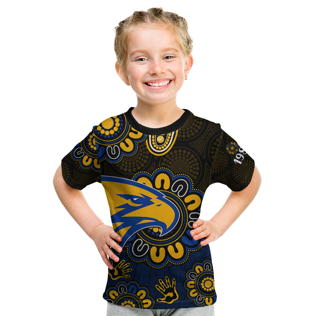 (Custom Personalised) AFL West Coast Eagles 1986 Aboriginal Kid T Shirt - Vibe Hoodie Shop