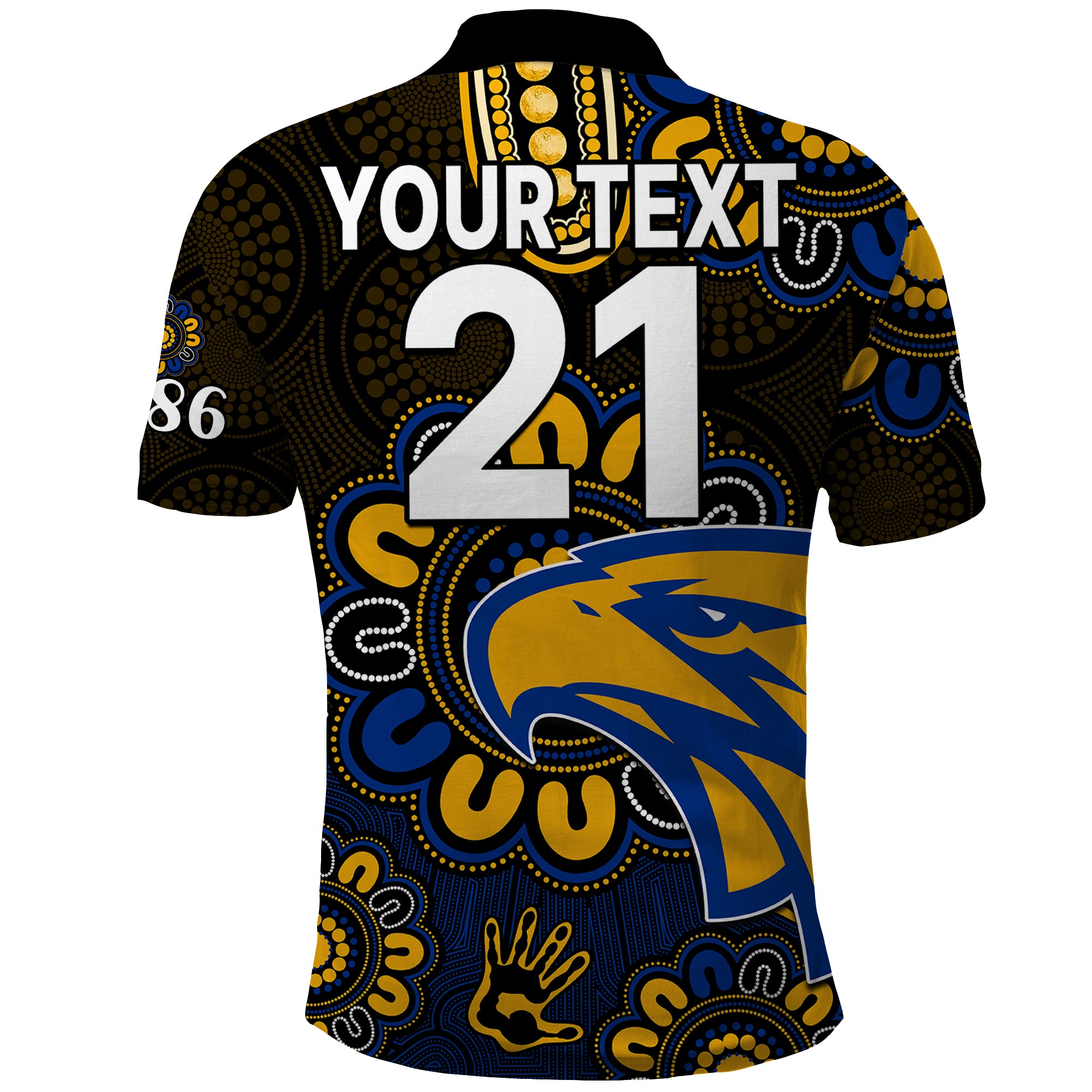 (Custom Personalised) AFL West Coast Eagles 1986 Aboriginal Polo Shirt LT9 - Vibe Hoodie Shop