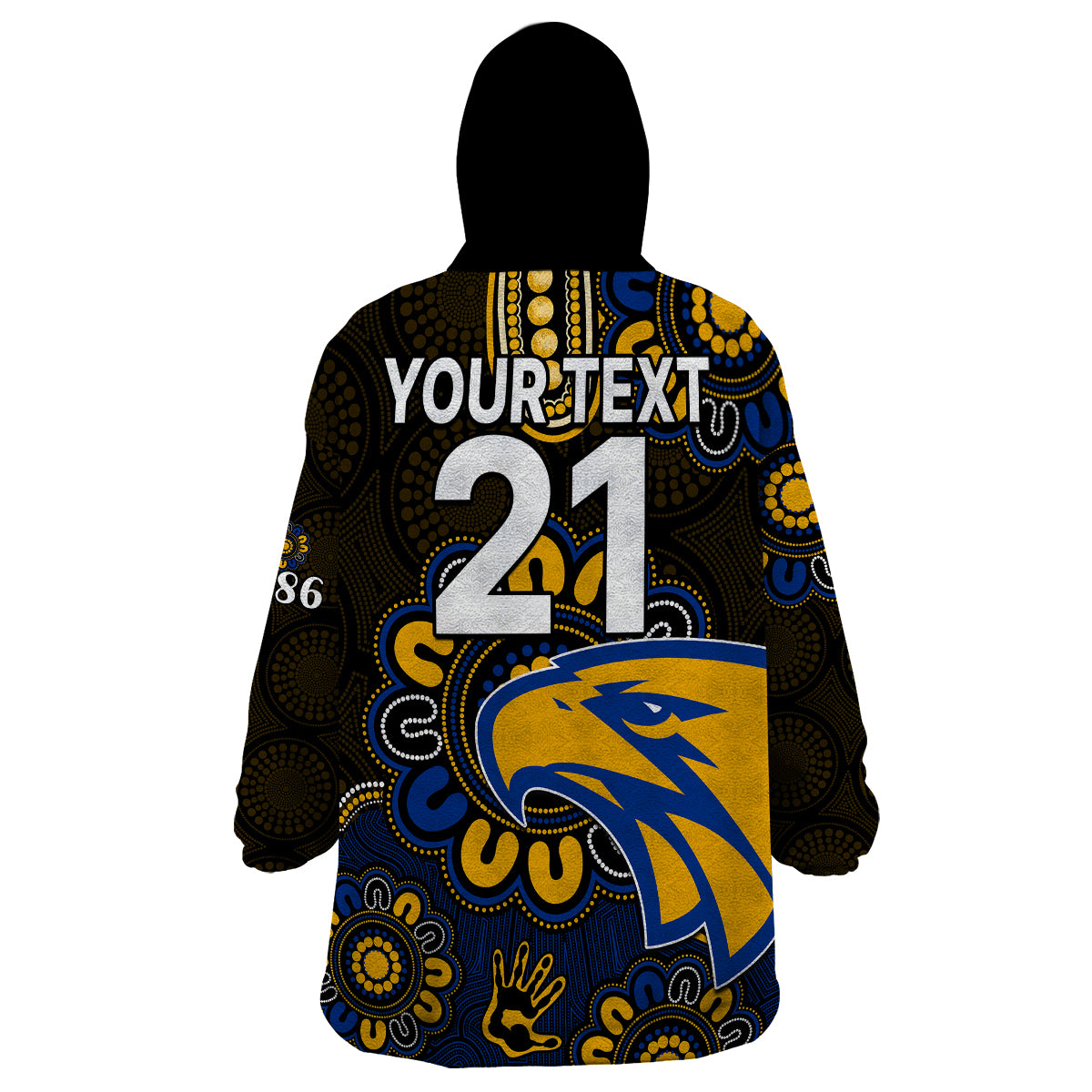 (Custom Personalised) AFL West Coast Eagles 1986 Aboriginal Wearable Blanket Hoodie - Vibe Hoodie Shop