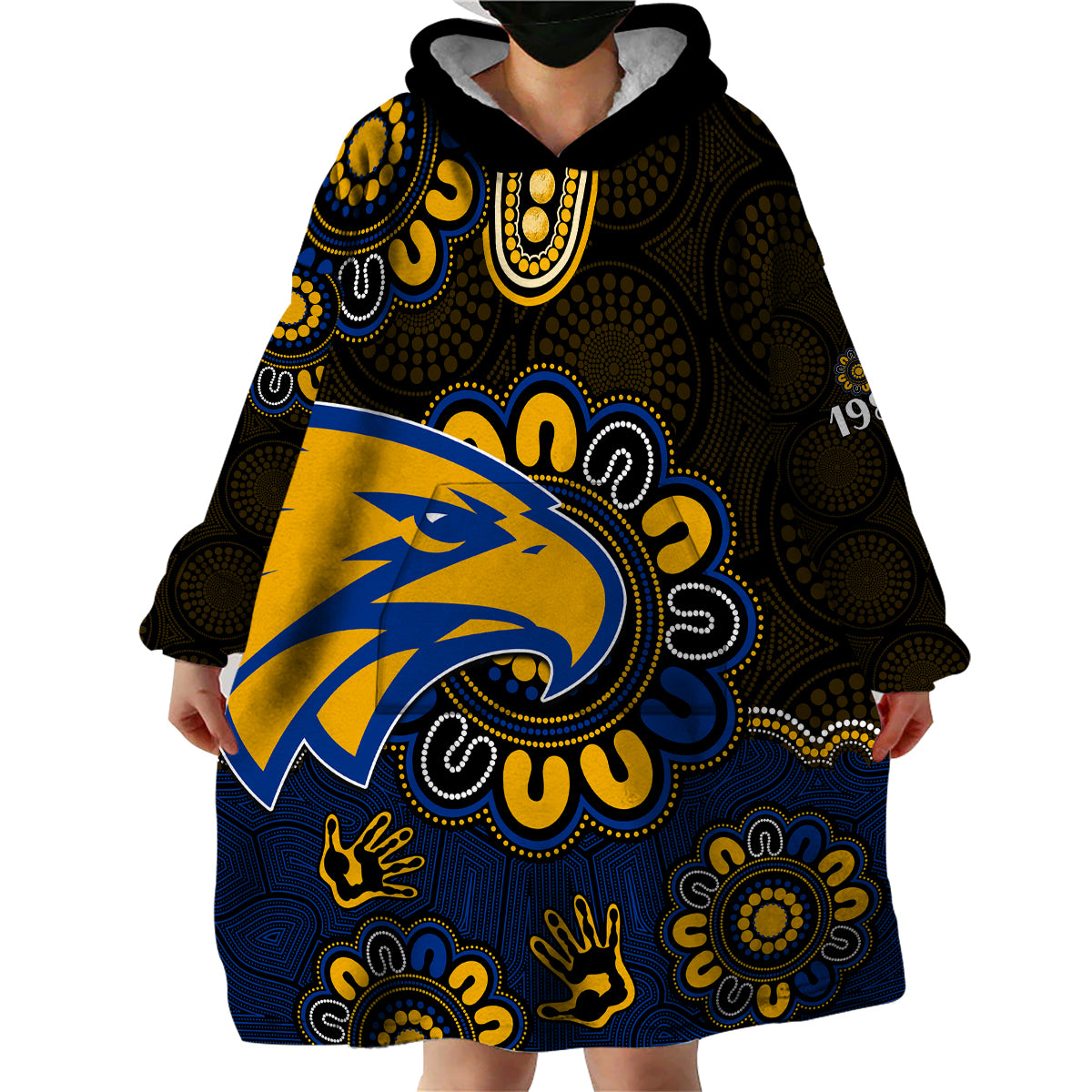 (Custom Personalised) AFL West Coast Eagles 1986 Aboriginal Wearable Blanket Hoodie - Vibe Hoodie Shop
