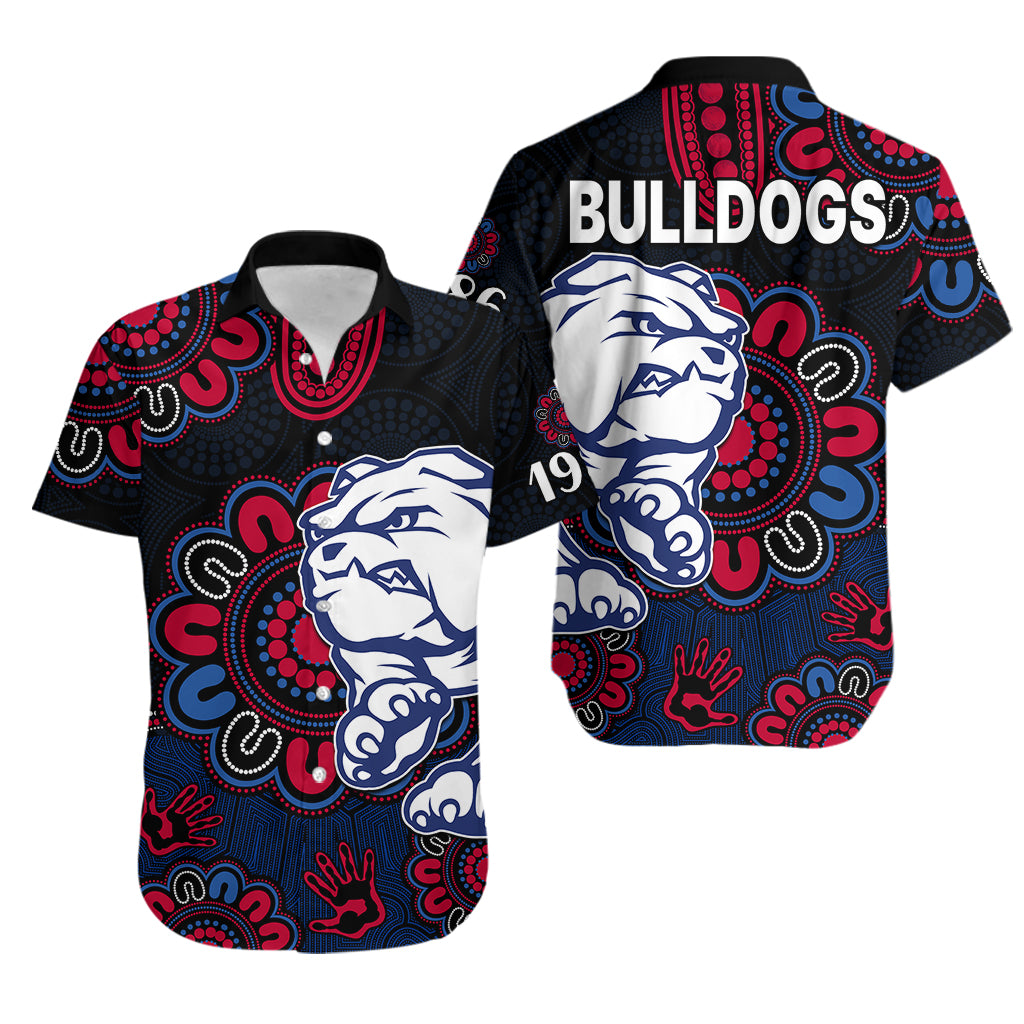 AFL Western Bulldogs Dogs 1877 Aboriginal Hawaiian Shirt - Vibe Hoodie Shop