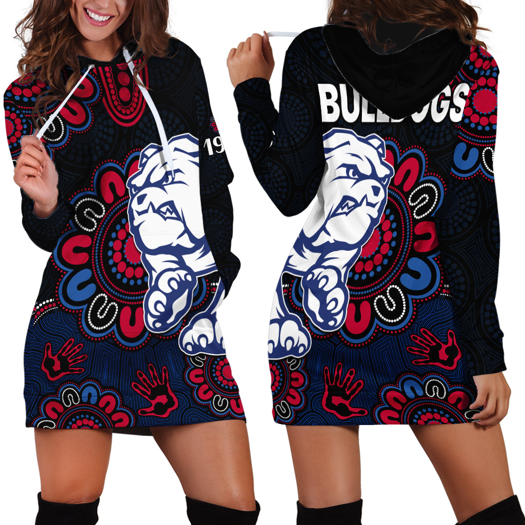 AFL Western Bulldogs Dogs 1877 Aboriginal Hoodie Dress - Vibe Hoodie Shop