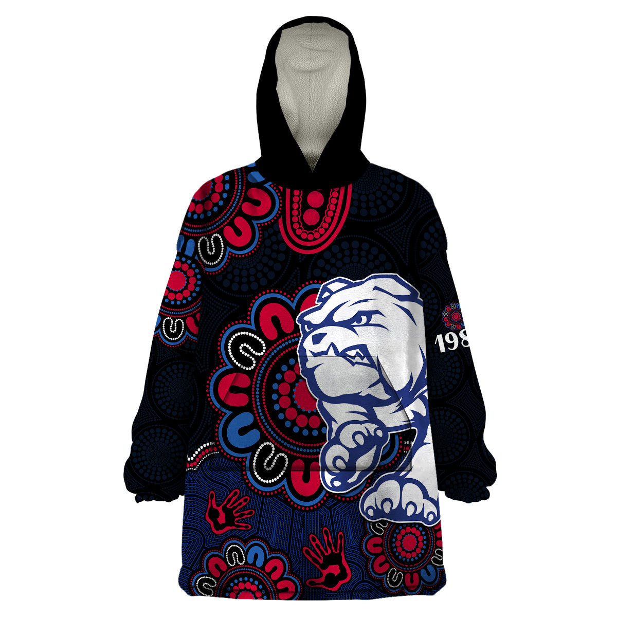 AFL Western Bulldogs Dogs 1877 Aboriginal Wearable Blanket Hoodie - Vibe Hoodie Shop
