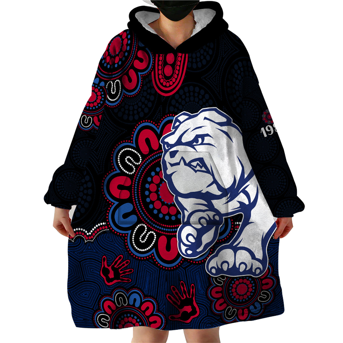 AFL Western Bulldogs Dogs 1877 Aboriginal Wearable Blanket Hoodie - Vibe Hoodie Shop