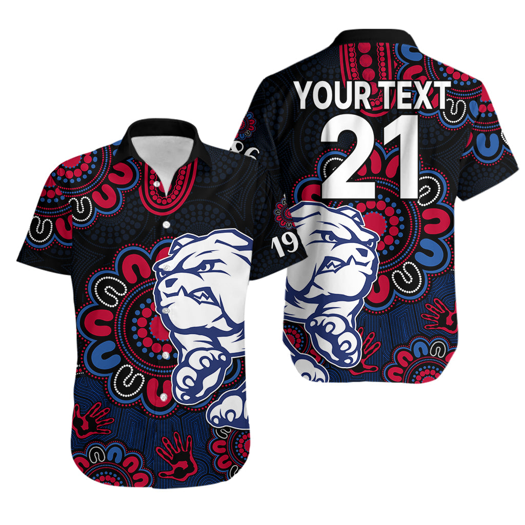 (Custom Personalised) AFL Western Bulldogs Dogs 1877 Aboriginal Hawaiian Shirt - Vibe Hoodie Shop