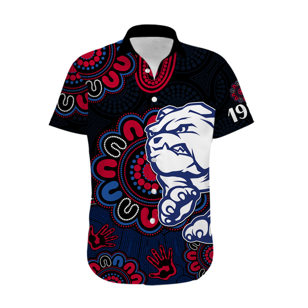 (Custom Personalised) AFL Western Bulldogs Dogs 1877 Aboriginal Hawaiian Shirt - Vibe Hoodie Shop