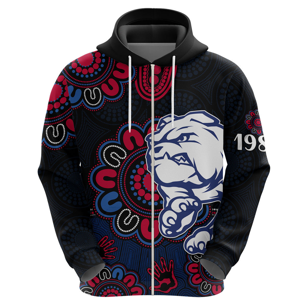 (Custom Personalised) AFL Western Bulldogs Dogs 1877 Aboriginal Hoodie LT9 - Vibe Hoodie Shop
