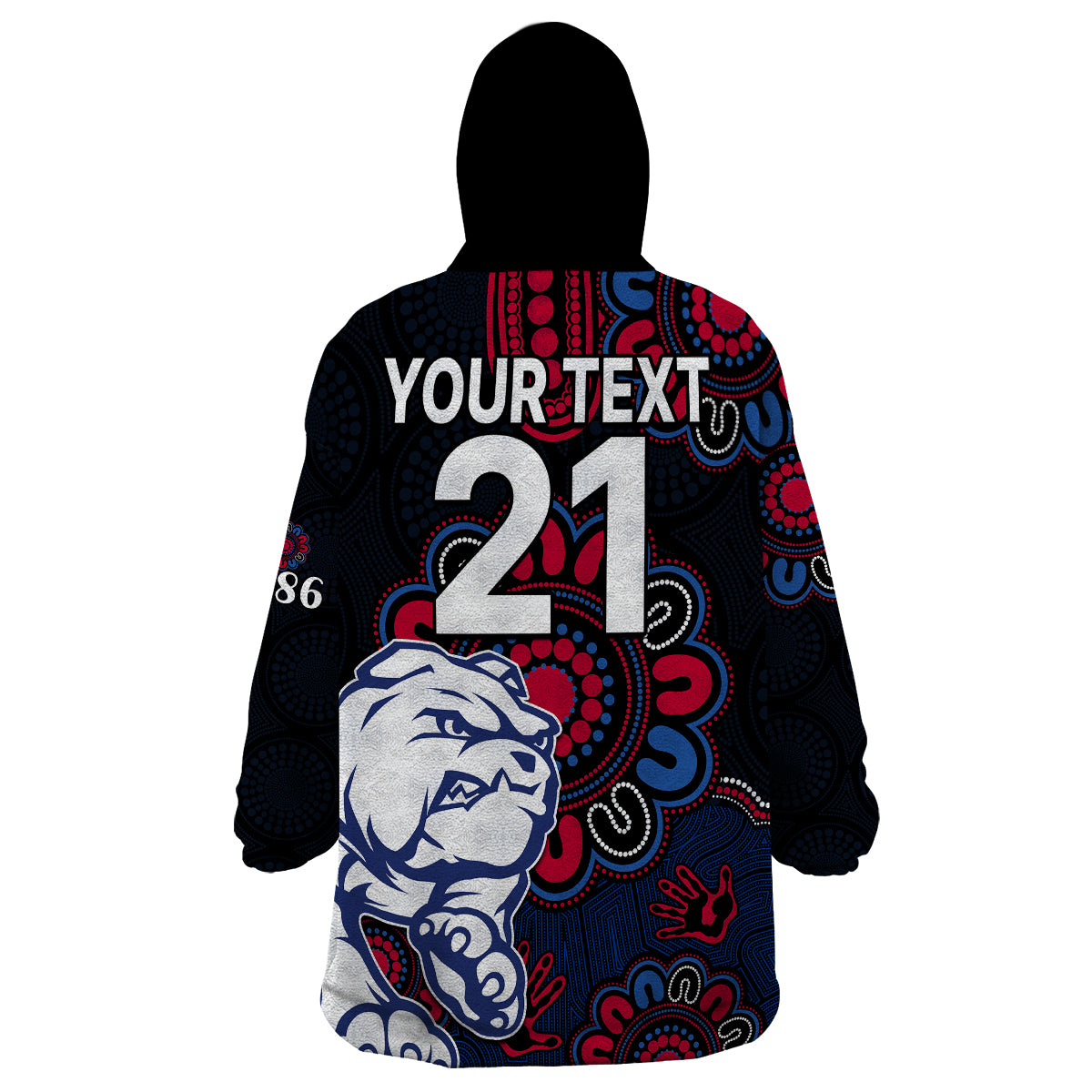 (Custom Personalised) AFL Western Bulldogs Dogs 1877 Aboriginal Wearable Blanket Hoodie - Vibe Hoodie Shop