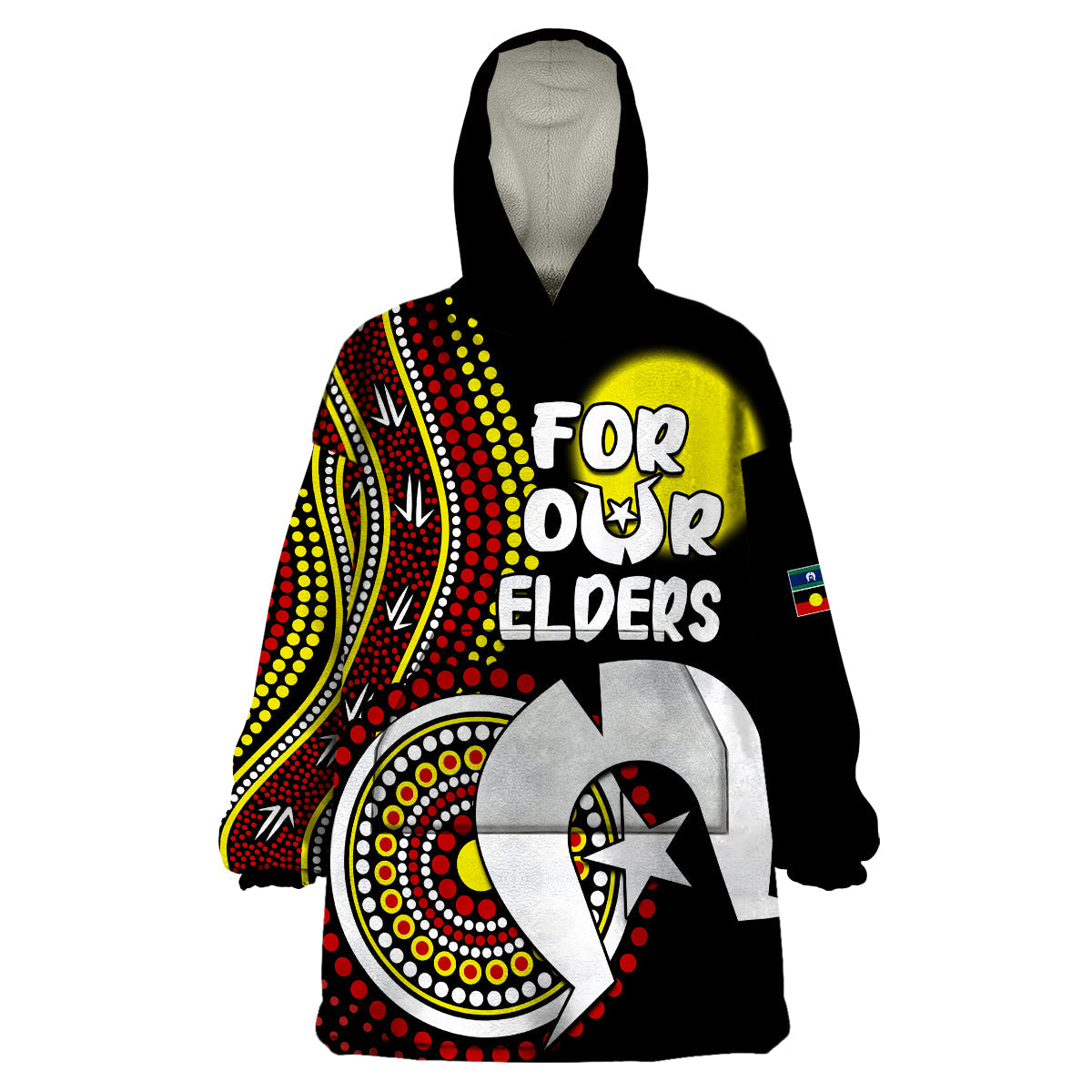 2023 NAIDOC Week Wearable Blanket Hoodie For Our Elders Artsy Style - Vibe Hoodie Shop