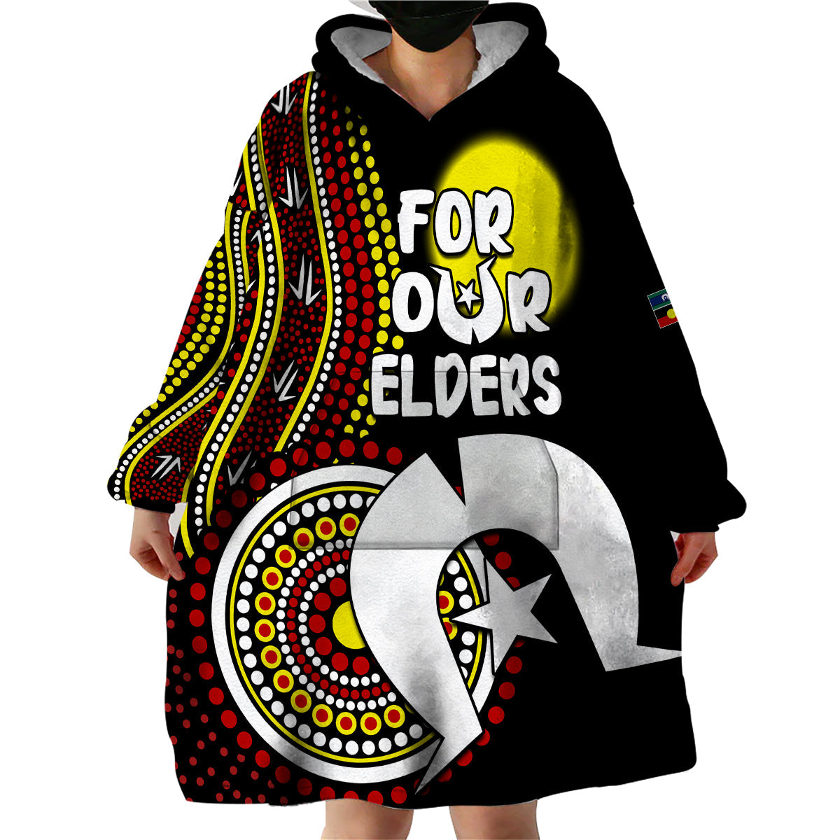 2023 NAIDOC Week Wearable Blanket Hoodie For Our Elders Artsy Style - Vibe Hoodie Shop