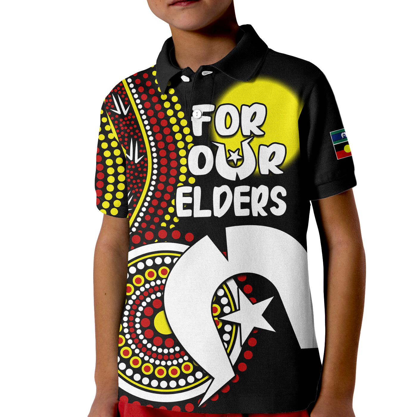 (Custom Personalised) 2023 NAIDOC Week Kid Polo Shirt For Our Elders Artsy Style - Vibe Hoodie Shop