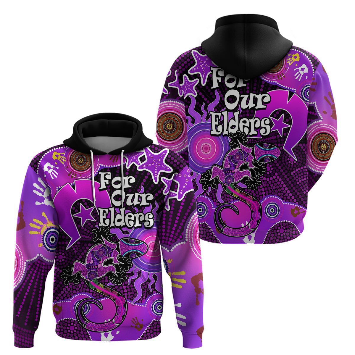 Aboriginal NAIDOC Week 2023 Hoodie Turtle Lizard Sun LT9 - Vibe Hoodie Shop