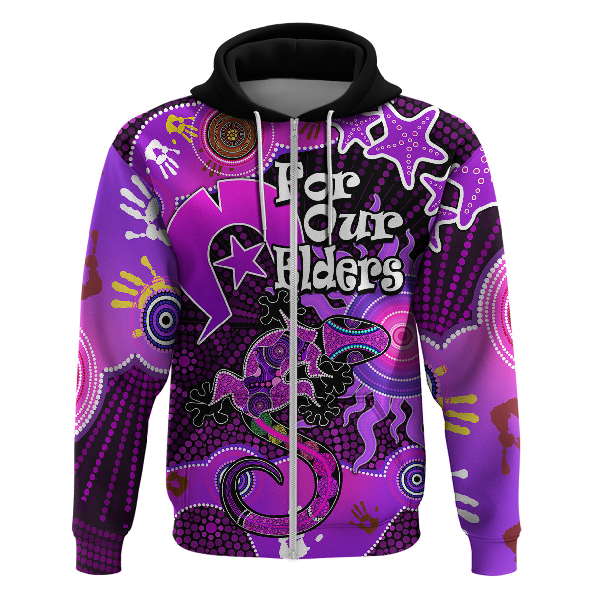 Aboriginal NAIDOC Week 2023 Hoodie Turtle Lizard Sun LT9 - Vibe Hoodie Shop