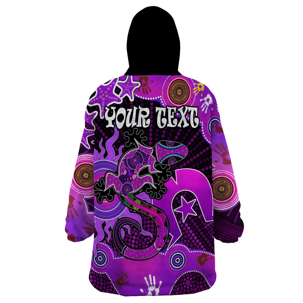 (Custom Personalised) Aboriginal NAIDOC Week 2023 Wearable Blanket Hoodie Turtle Lizard Sun - Vibe Hoodie Shop