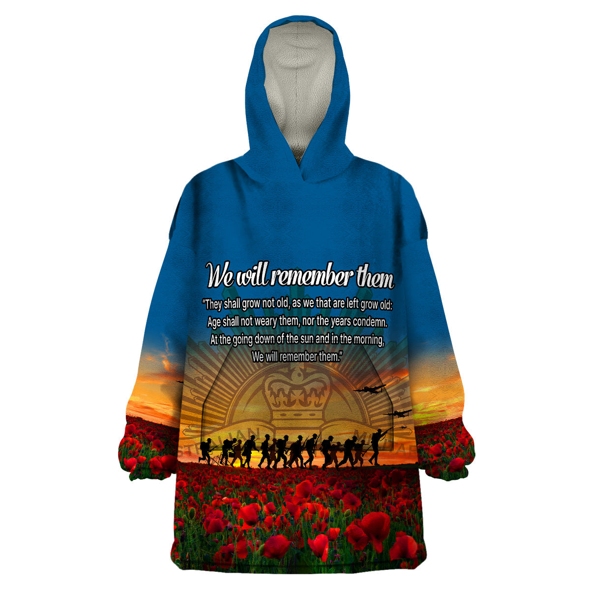 Remembrance Day Wearable Blanket Hoodie We will Remember Them - Vibe Hoodie Shop