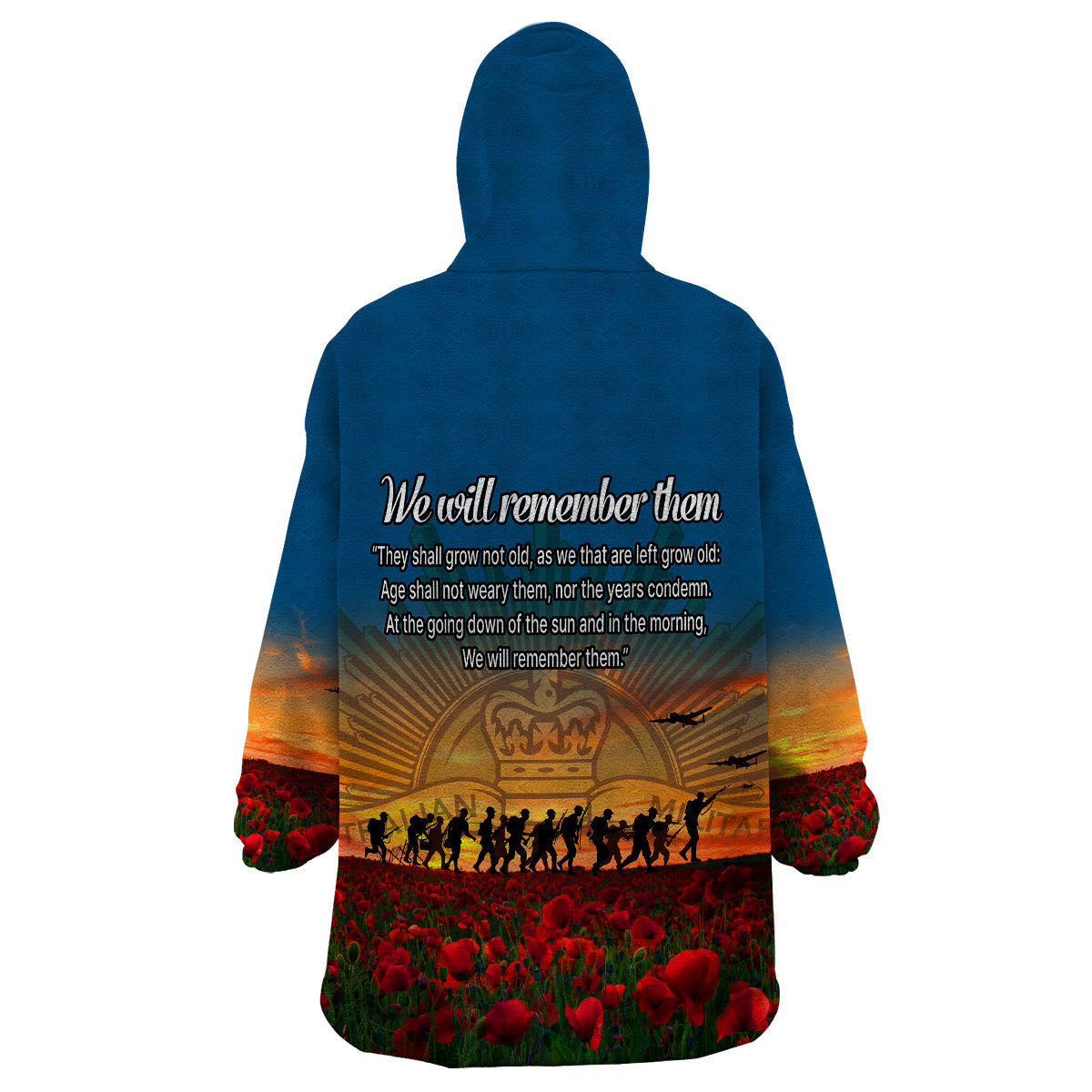 Remembrance Day Wearable Blanket Hoodie We will Remember Them - Vibe Hoodie Shop