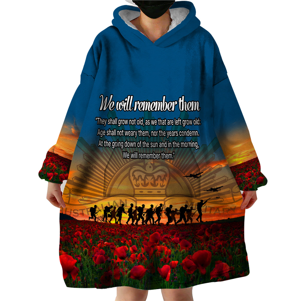 Remembrance Day Wearable Blanket Hoodie We will Remember Them - Vibe Hoodie Shop