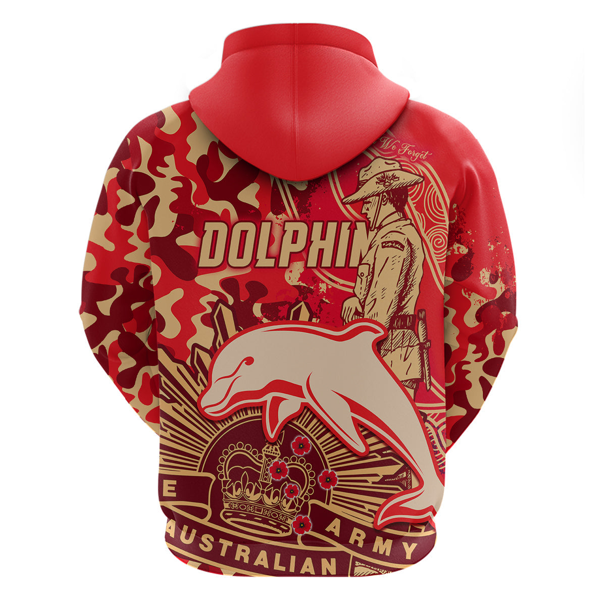 NRL ANZAC 2023 Dolphins Hoodie Camouflage LT9 - Vibe Hoodie Shop