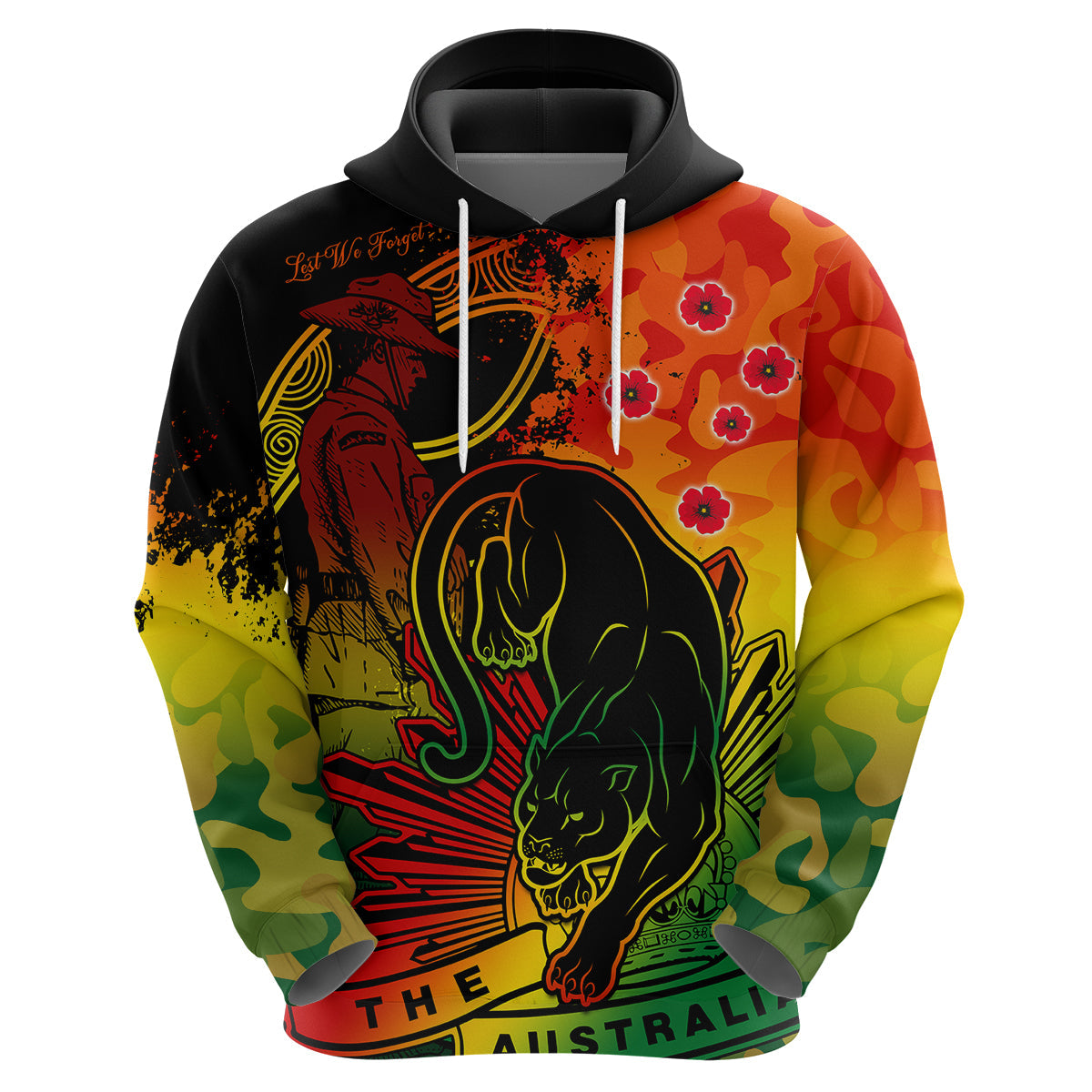 NRL ANZAC 2023 Panthers Hoodie Camouflage LT9 - Vibe Hoodie Shop