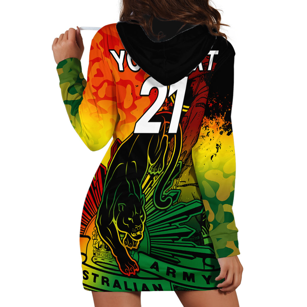 (Custom Text And Number) NRL ANZAC 2023 Panthers Hoodie Dress Camouflage - Vibe Hoodie Shop