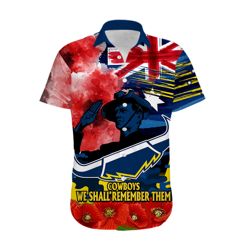 ANZAC Cowboys Rugby Hawaiian Shirt We Shall Remember - Vibe Hoodie Shop