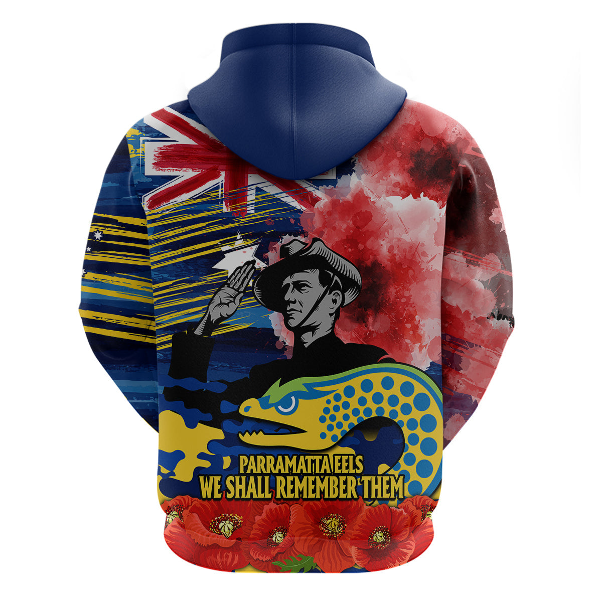 ANZAC Eels Rugby Hoodie We Shall Remember LT9 - Vibe Hoodie Shop